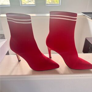 Red sock booties